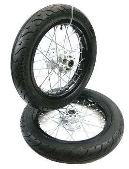 Hjulsæt 14" incl dæk 90/90/14