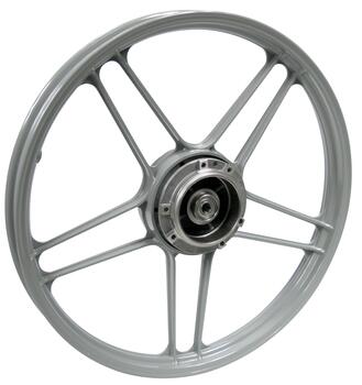 Hjul bag aluminium grå
