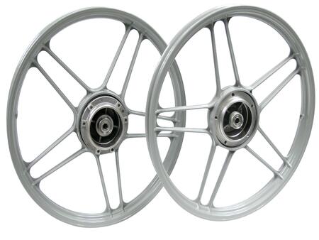 Hjul for+bag aluminium grå