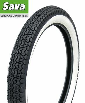 Dæk hvide sider 2,75x17 sava/mitas