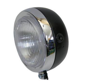 Forlygte rund sort metal