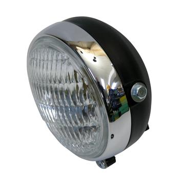 Forlygte rund sort plast