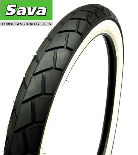 Dæk hvide sider 2,25x17 sava/mitas