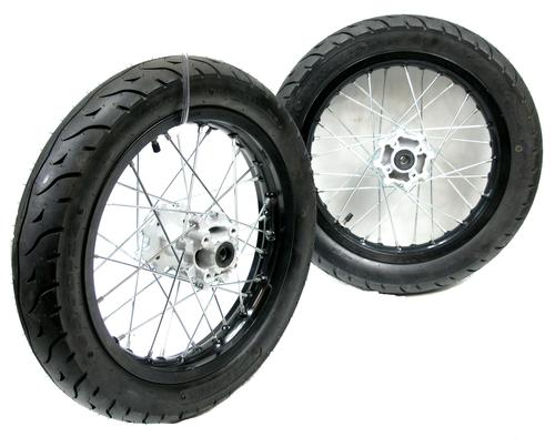 Hjulsæt 14" incl dæk 90/90/14