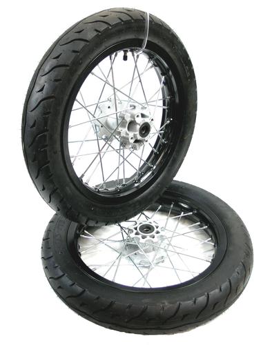 Hjulsæt 14" incl dæk 90/90/14