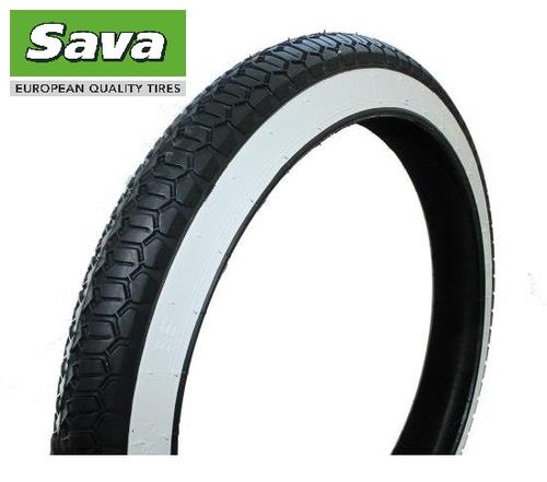 Dæk hvide sider 2.25x16 Sava/mitas