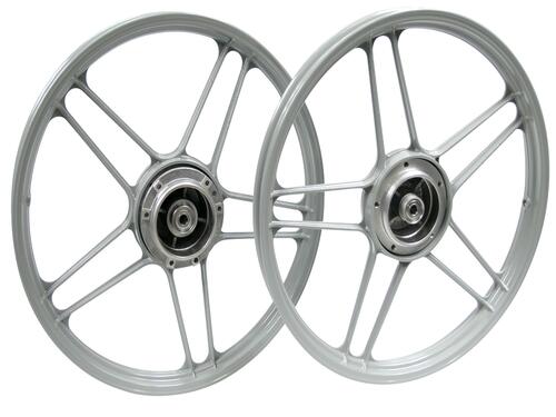 Hjul for+bag aluminium grå