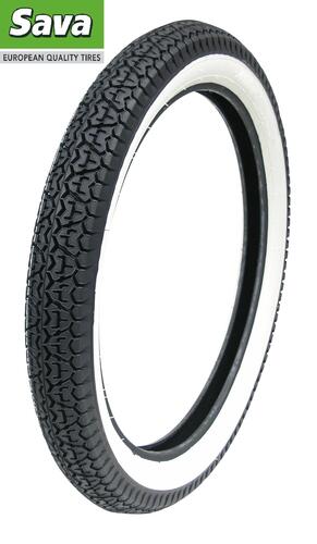 Dæk hvide sider 2,75x17 sava/mitas