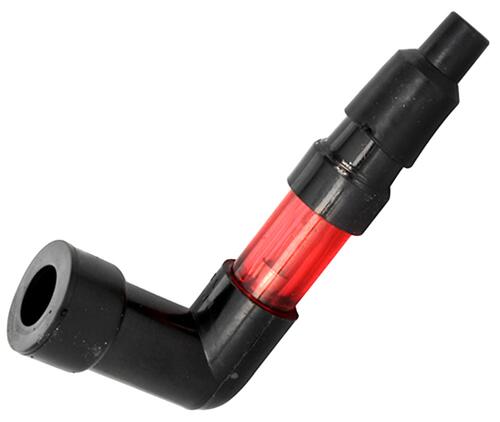 Tændrørshætte med lys rødt glas