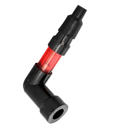 Tændrørshætte med lys rødt glas