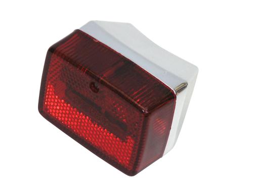 Baglygte lille krom/rød